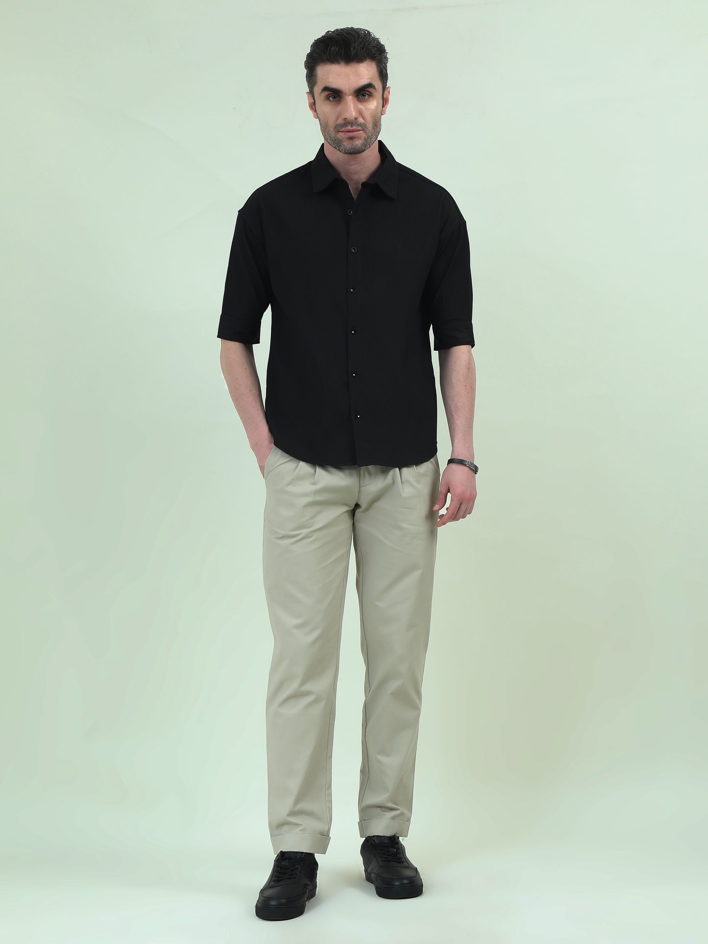 Black Stack Fabric Shirt – A Statement of Style and Comfort - D&K LUXUR
