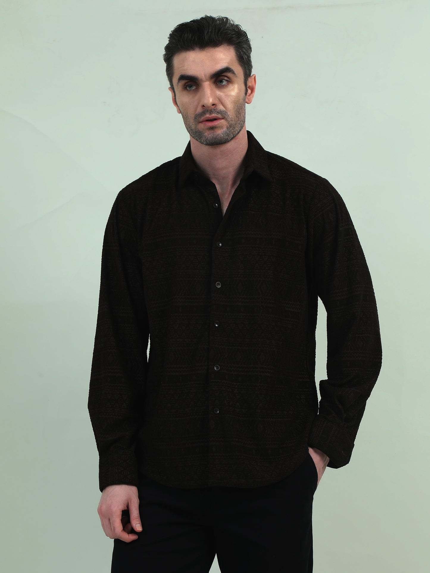 Coffee Corduroy Shirt – Timeless Texture with a Cultural Edge - D&K LUXUR