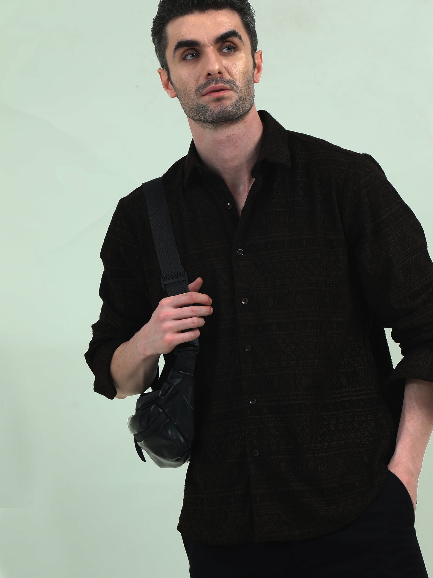 Coffee Corduroy Shirt – Timeless Texture with a Cultural Edge - D&K LUXUR