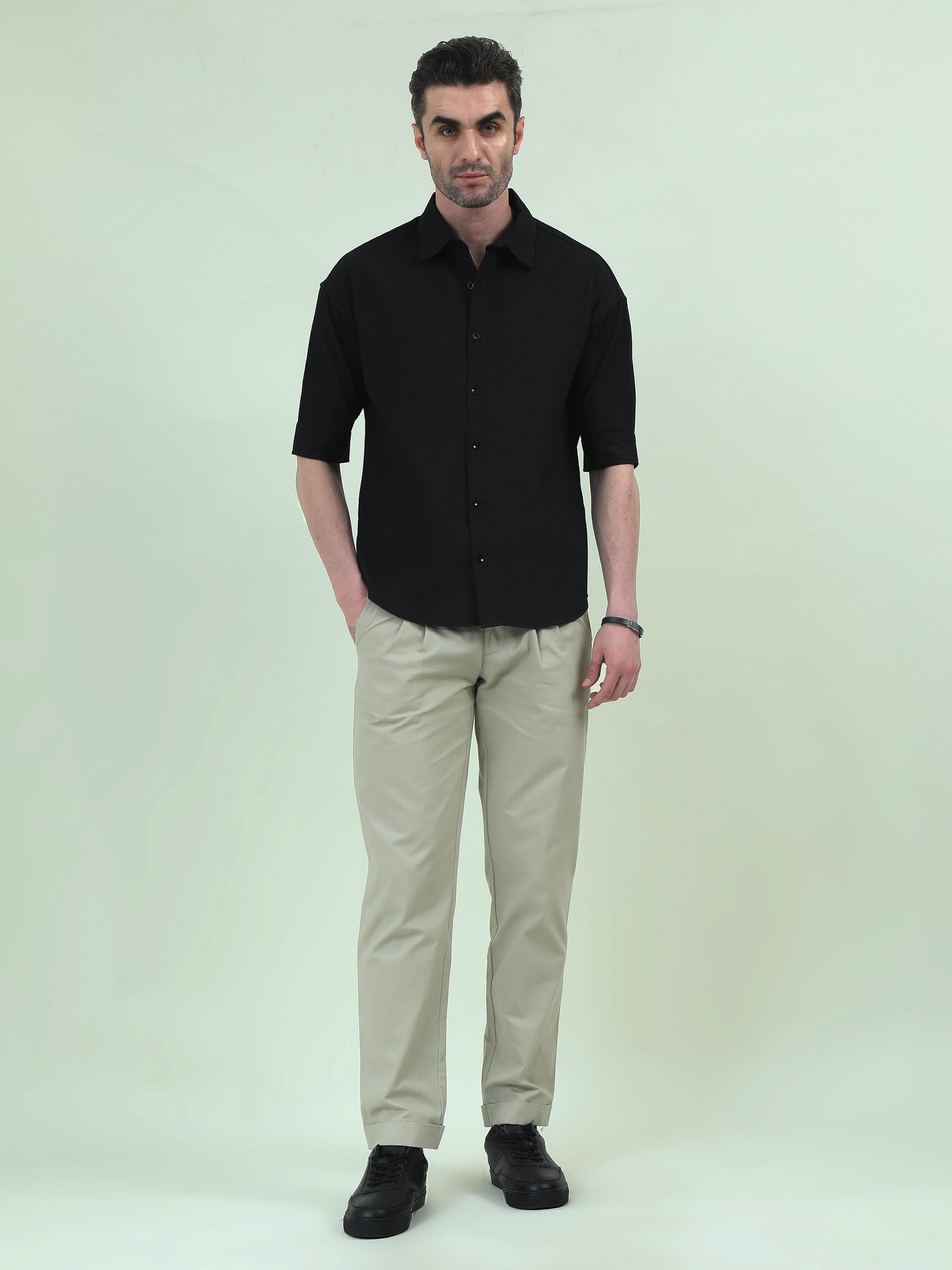 Black Stack Fabric Shirt – A Statement of Style and Comfort - D&K LUXUR