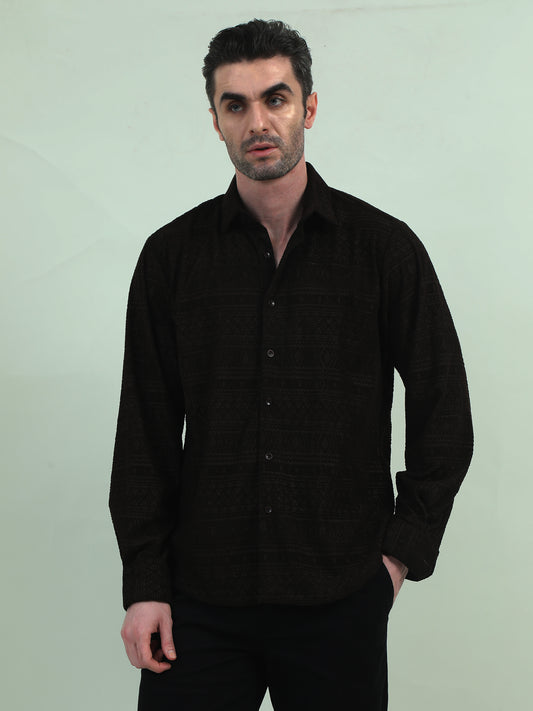 Coffee Corduroy Shirt – Timeless Texture with a Cultural Edge - D&K LUXUR