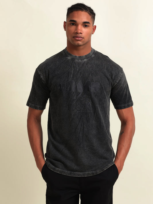 D&K Acid Wash Charcoal T-Shirt – Vintage Edge Meets Modern Comfort - D&K LUXUR