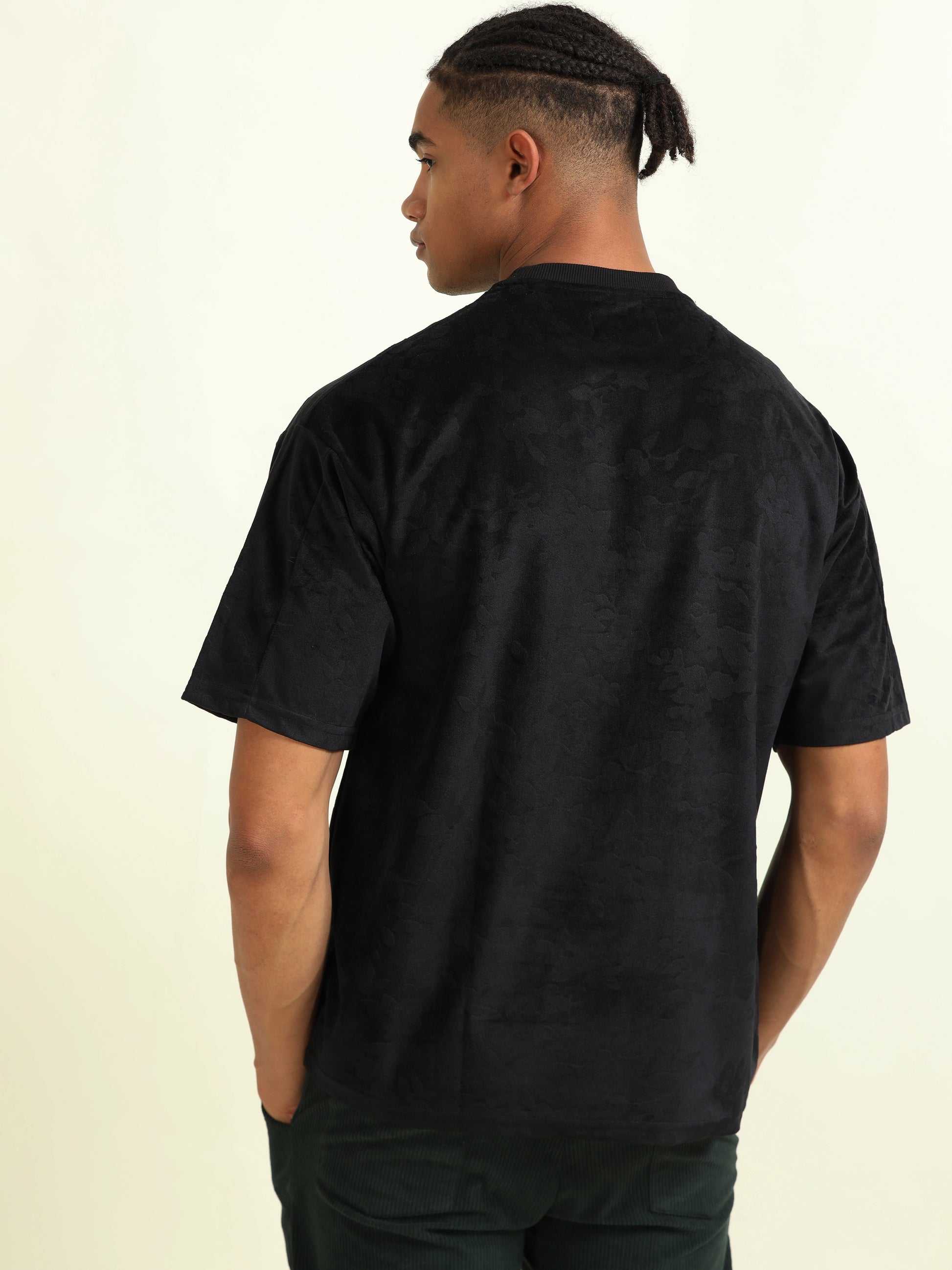Floral Velvet T-Shirt – Luxe Texture Meets Everyday Style - D&K LUXUR