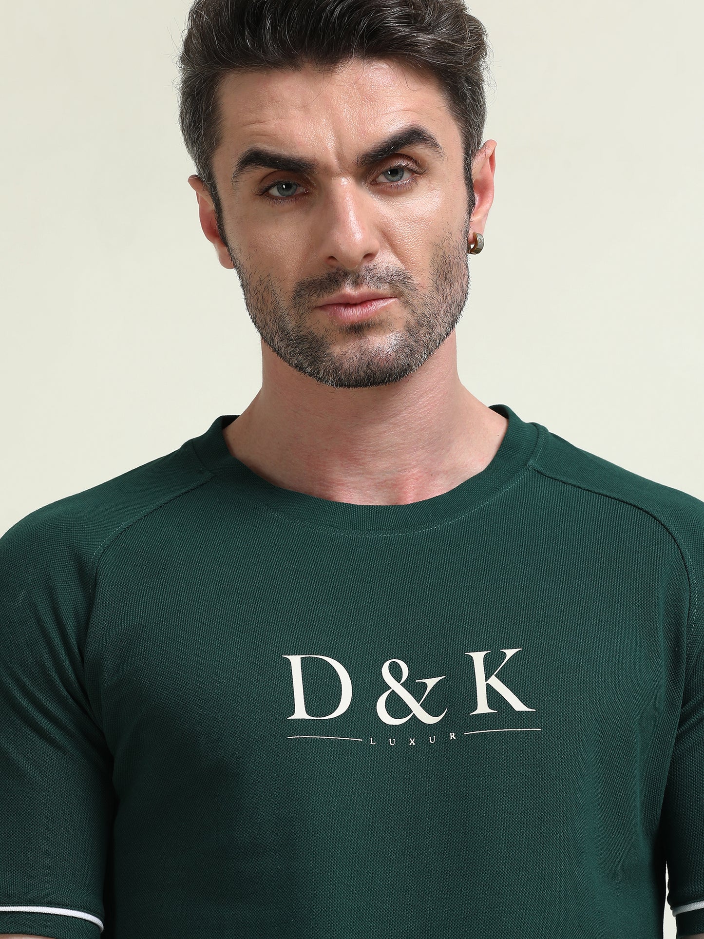 Green Raglan Sleeve T-Shirt – Sporty Casual Wear for Men - D&K LUXUR