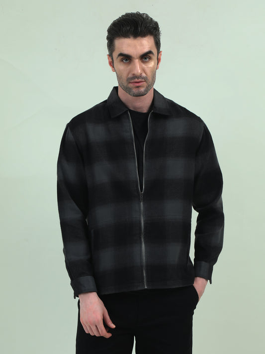Grey-Black Tweed Jacket – Timeless Texture Meets Modern Edge - D&K LUXUR