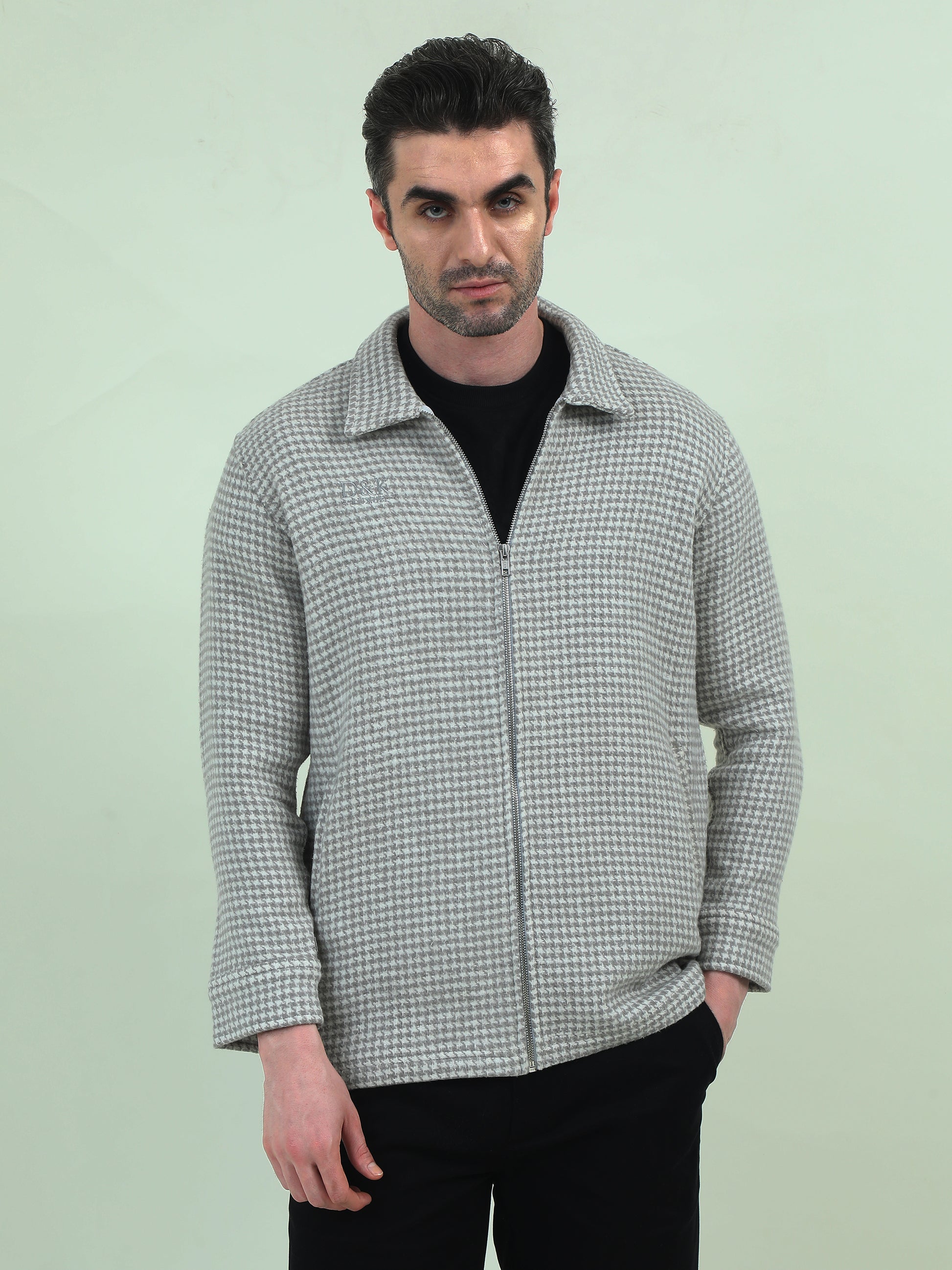 Houndstooth VIP Jacket – Classic Elegance with a Modern Edge - D&K LUXUR