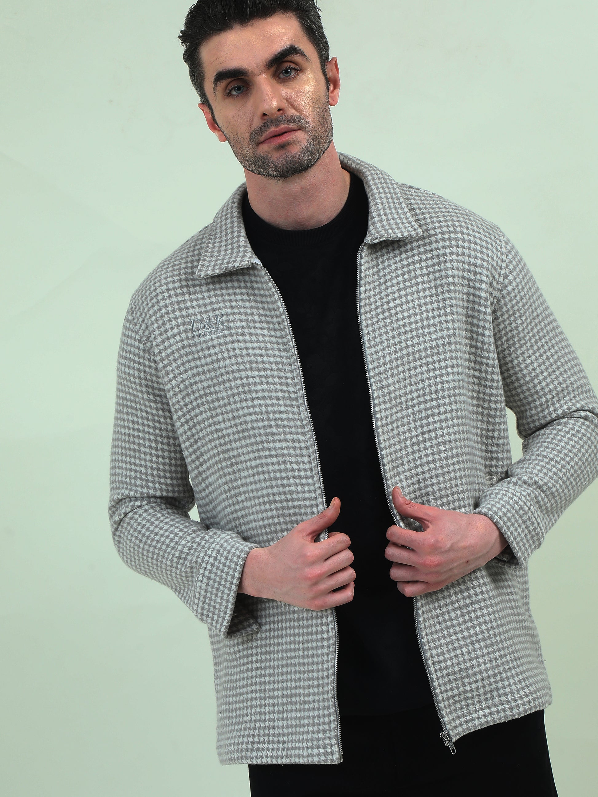 Houndstooth VIP Jacket – Classic Elegance with a Modern Edge - D&K LUXUR