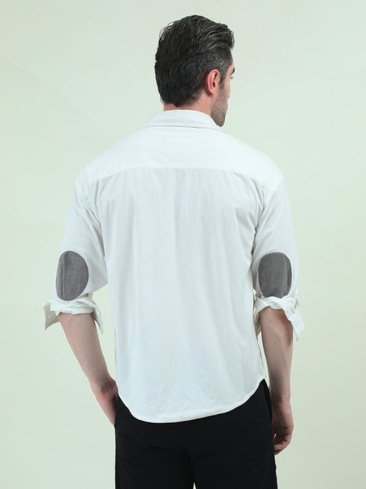 Textured Velvet Shirt with Patchwork – Luxe Comfort with a Modern Edge - D&K LUXUR