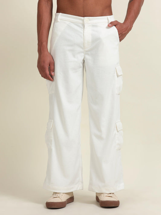 White Loose-Fit Cargo – The Ultimate Blend of Comfort & Utility - D&K LUXUR